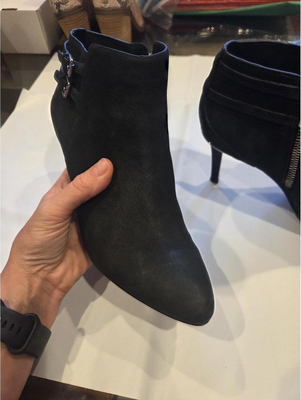 EUC Coach Daphney Black Suede Stiletto Ankle Booties Size 7.5 - Picture 14 of 15